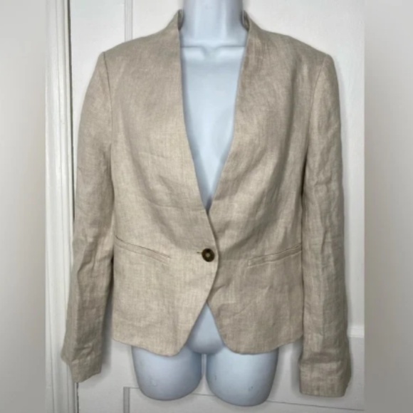 ANN TAYLOR LOFT Linen Blazer in beige - size 4 - Picture 3 of 5